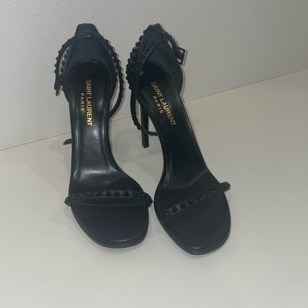 St. Laurent black studded heels 36 1/2